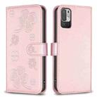 For Xiaomi Redmi Note 10 5G Four-leaf Embossed Leather Phone Case(Pink) - 1