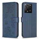 For Xiaomi 13T Four-leaf Embossed Leather Phone Case(Blue) - 1