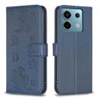 For Xiaomi Redmi Note 13 Pro 4G Global Four-leaf Embossed Leather Phone Case(Blue) - 1
