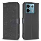 For Xiaomi Redmi Note 13 Pro 4G Global Four-leaf Embossed Leather Phone Case(Black) - 1