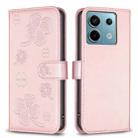 For Xiaomi Redmi Note 13 Pro 4G Global Four-leaf Embossed Leather Phone Case(Pink) - 1
