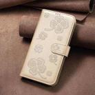 For Xiaomi Poco M6 4G / Redmi 13 4G Four-leaf Embossed Leather Phone Case(Gold) - 2