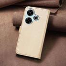 For Xiaomi Poco M6 4G / Redmi 13 4G Four-leaf Embossed Leather Phone Case(Gold) - 3