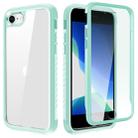 For iPhone SE 2022 / SE 2020 / 8 / 7 Shockproof TPU Frame + Clear PC Back Case + Front PET Screen Film(Green) - 1