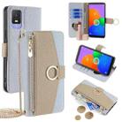 For TCL 403 Crossbody Litchi Texture Leather Phone Case(Blue) - 1
