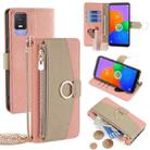 For TCL 403 Crossbody Litchi Texture Leather Phone Case(Pink) - 1