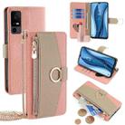 For TCL 40 XE 5G / 40 X 5G T601D Crossbody Litchi Texture Leather Phone Case(Pink) - 1