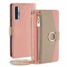 For TCL 20 5G / 20S / 20L / 20L+ Crossbody Litchi Texture Leather Phone Case(Pink) - 1