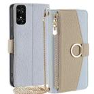 For TCL 50 SE 4G Crossbody Litchi Texture Leather Phone Case(Blue) - 1