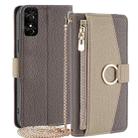 For TCL 50 SE 4G Crossbody Litchi Texture Leather Phone Case(Grey) - 1