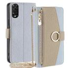 For TCL 505 4G Crossbody Litchi Texture Leather Phone Case(Blue) - 1