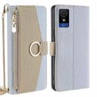 For TCL 501 4G Crossbody Litchi Texture Leather Phone Case(Blue) - 1