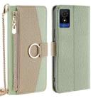 For TCL 501 4G Crossbody Litchi Texture Leather Phone Case(Green) - 1