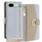 For Google Pixel 8a Crossbody Litchi Texture Leather Phone Case(Blue) - 1