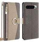 For Google Pixel 9 Pro XL Crossbody Litchi Texture Leather Phone Case(Grey) - 1