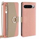 For Google Pixel 9 Pro XL Crossbody Litchi Texture Leather Phone Case(Pink) - 1