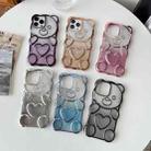 For iPhone 13 Pro Bear Shape Electroplated TPU Phone Case with Gradient Glitter Paper(Purple) - 5