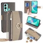 For Infinix Hot 12 Play Crossbody Litchi Texture Leather Phone Case(Grey) - 1