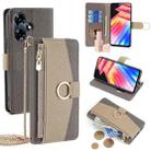 For Infinix Hot 30 4G Crossbody Litchi Texture Leather Phone Case(Grey) - 1