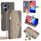 For Infinix Hot 30i 4G Crossbody Litchi Texture Leather Phone Case(Grey) - 1