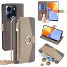 For Infinix Note 30 4G Crossbody Litchi Texture Leather Phone Case(Grey) - 1