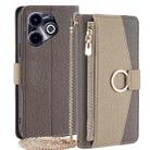For Infinix Hot 40i Crossbody Litchi Texture Leather Phone Case(Grey) - 1