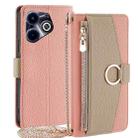 For Infinix Hot 40i Crossbody Litchi Texture Leather Phone Case(Pink) - 1