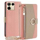 For Infinix Note 40 Pro 5G Crossbody Litchi Texture Leather Phone Case(Pink) - 1