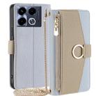 For Infinix Note 40 4G Crossbody Litchi Texture Leather Phone Case(Blue) - 1