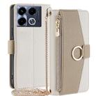 For Infinix Note 40 4G Crossbody Litchi Texture Leather Phone Case(White) - 1