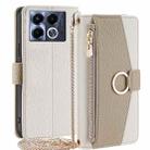 For Infinix Note 40 5G Crossbody Litchi Texture Leather Phone Case(White) - 1