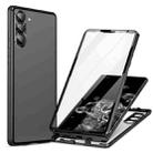 For Samsung Galaxy S24 5G HD Full Cover Magnetic Metal Tempered Glass Phone Case(Black) - 1