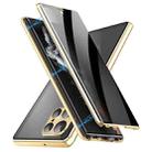 For Samsung Galaxy S24 Ultra 5G Privacy Full Cover Magnetic Metal Tempered Glass Phone Case(Gold) - 1