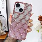 For iPhone 15 Star Flower Electroplated TPU Phone Case with Gradient Glitter Paper(Pink) - 1