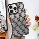 For iPhone 14 Pro Star Flower Electroplated TPU Phone Case with Gradient Glitter Paper(Black) - 1