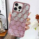 For iPhone 14 Pro Star Flower Electroplated TPU Phone Case with Gradient Glitter Paper(Pink) - 1