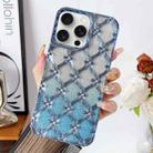 For iPhone 13 Pro Max Star Flower Electroplated TPU Phone Case with Gradient Glitter Paper(Blue) - 1