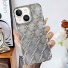 For iPhone 13 Star Flower Electroplated TPU Phone Case with Gradient Glitter Paper(Silver) - 1