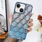 For iPhone 13 Star Flower Electroplated TPU Phone Case with Gradient Glitter Paper(Blue) - 1