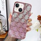 For iPhone 13 Star Flower Electroplated TPU Phone Case with Gradient Glitter Paper(Pink) - 1