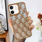 For iPhone 12 Star Flower Electroplated TPU Phone Case with Gradient Glitter Paper(Gold) - 1