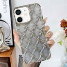 For iPhone 12 Star Flower Electroplated TPU Phone Case with Gradient Glitter Paper(Silver) - 1