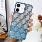 For iPhone 12 Star Flower Electroplated TPU Phone Case with Gradient Glitter Paper(Blue) - 1
