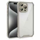 For iPhone 15 Pro Max Shockproof Acrylic Phone Case with Lens Glass Film(Grey) - 1