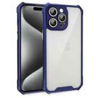 For iPhone 15 Pro Shockproof Acrylic Phone Case with Lens Glass Film(Blue) - 1