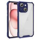 For iPhone 15 Plus Shockproof Acrylic Phone Case with Lens Glass Film(Blue) - 1