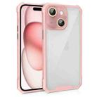 For iPhone 15 Shockproof Acrylic Phone Case with Lens Glass Film(Pink) - 1