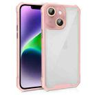 For iPhone 14 Plus Shockproof Acrylic Phone Case with Lens Glass Film(Pink) - 1