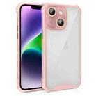 For iPhone 14 Shockproof Acrylic Phone Case with Lens Glass Film(Pink) - 1