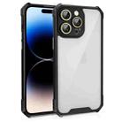 For iPhone 14 Pro Shockproof Acrylic Phone Case with Lens Glass Film(Black) - 1